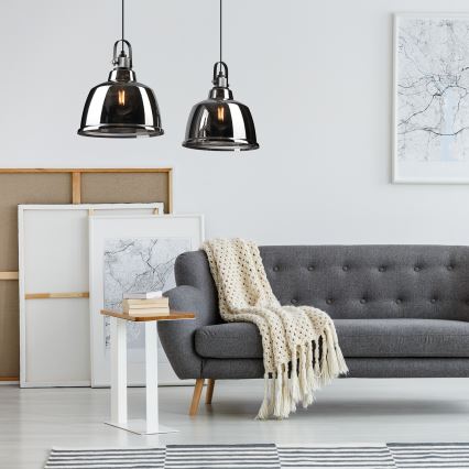 Hanglamp aan een touwtje LEA 2xE27/60W/230V glanzend chroom