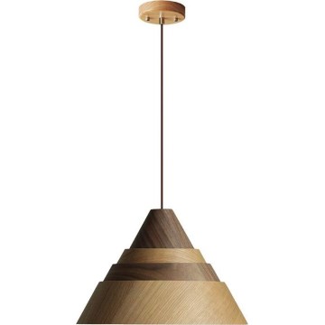 Hanglamp aan kabel 1xE27/60W/230V Ø 33 cm massief/eiken/notenhout/rubberboomhout