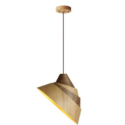 Hanglamp aan kabel 1xE27/60W/230V Ø 33 cm massief/eiken/notenhout/rubberboomhout