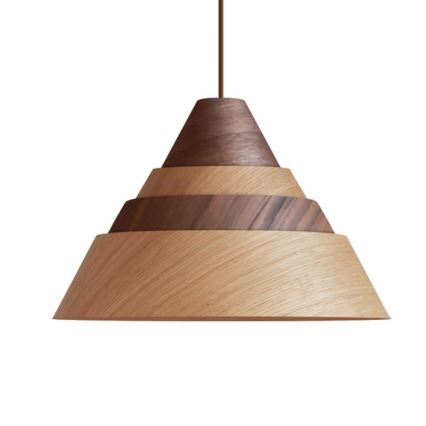 Hanglamp aan kabel 1xE27/60W/230V Ø 33 cm massief/eiken/notenhout/rubberboomhout