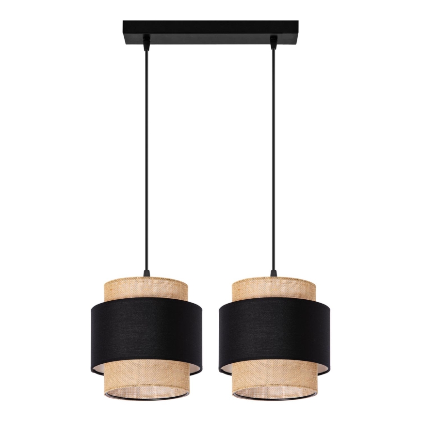 Hanglamp aan kabel 2xE27/60W/230V beige