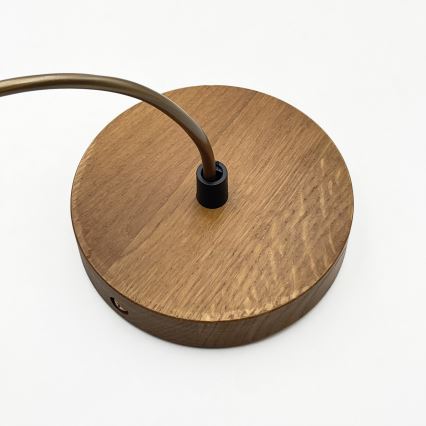 Hanglamp aan kabel AIDA 1x E27 / 15 W / 230 V Ø 35 cm eiken/raffia