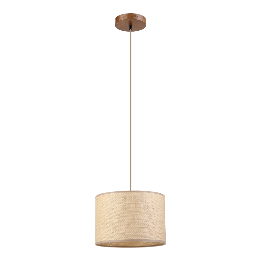 Hanglamp aan kabel AIDA 1x E27 (max. 15 W) 230 V Ø 25 cm eiken/raffia