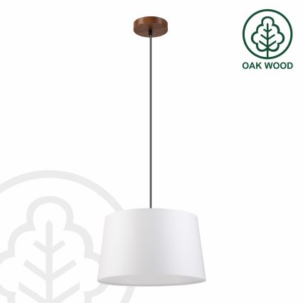 Hanglamp aan kabel AIDA 1xE27/60W/230V Ø 35 cm eiken/walnoot/wit