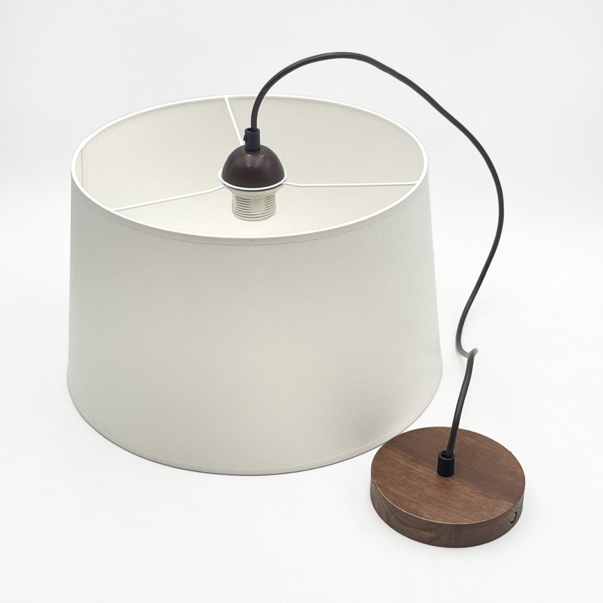 Hanglamp aan kabel AIDA 1xE27/60W/230V Ø 35 cm eiken/walnoot/wit