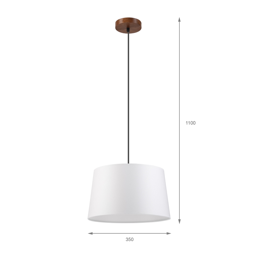 Hanglamp aan kabel AIDA 1xE27/60W/230V Ø 35 cm eiken/walnoot/wit
