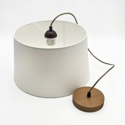 Hanglamp aan kabel AIDA 1xE27/60W/230V Ø35 cm eiken/bruin/wit