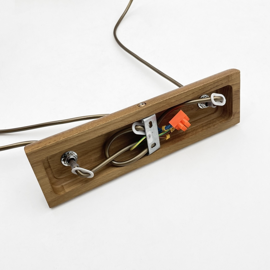 Hanglamp aan kabel AIDA 3xE27/15W/230V Ø 25 cm eik/crème