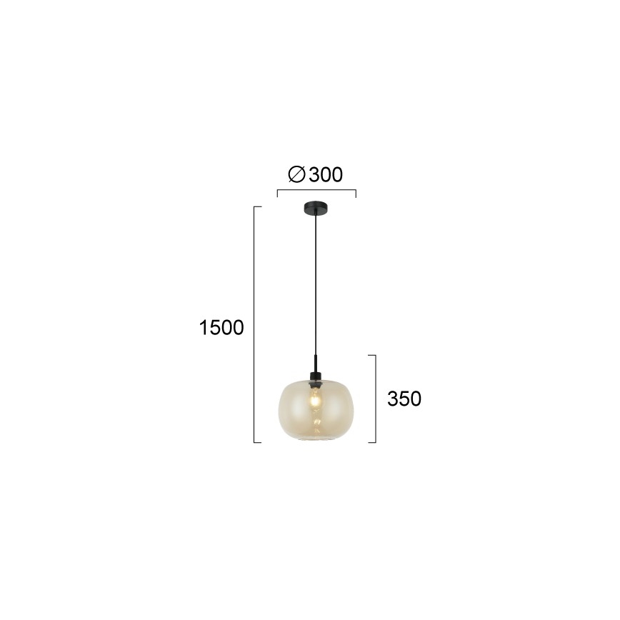 Hanglamp aan kabel ALAN 1xE27/40W/230V rookbeige/zwart