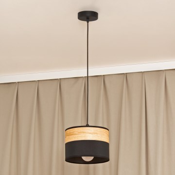 Hanglamp aan kabel ALBA 1xE27/15W/230V Ø 20 cm zwart/bruin