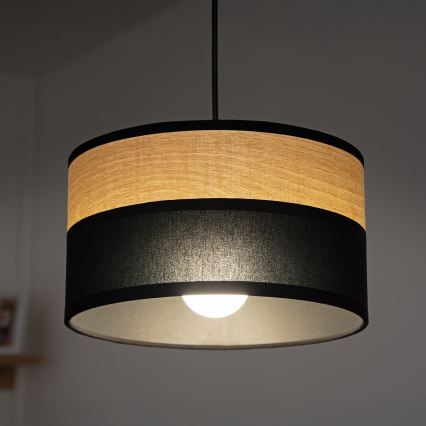 Hanglamp aan kabel ALBA 1xE27/15W/230V Ø 20 cm zwart/bruin