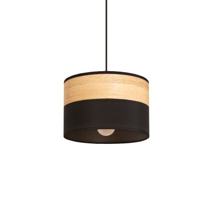 Hanglamp aan kabel ALBA 1xE27/15W/230V Ø 20 cm zwart/bruin