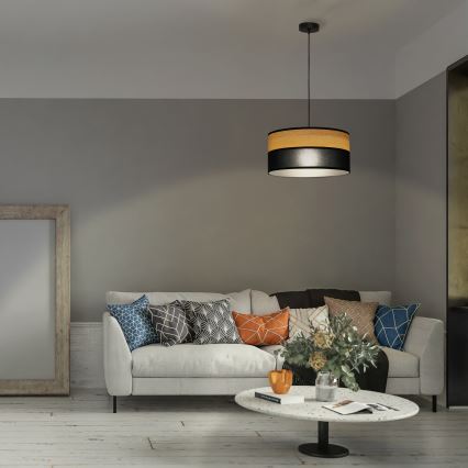 Hanglamp aan kabel ALBA 1xE27/15W/230V Ø 45 cm zwart/bruin