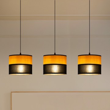 Hanglamp aan kabel ALBA 3xE27/15W/230V zwart/bruin