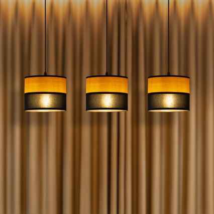 Hanglamp aan kabel ALBA 3xE27/15W/230V zwart/bruin