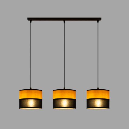 Hanglamp aan kabel ALBA 3xE27/15W/230V zwart/bruin