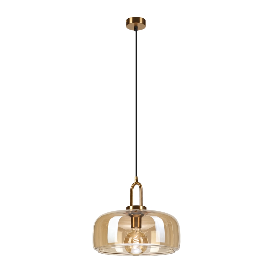 Hanglamp aan kabel AMAYA 1xE27/15W/230V goud/rookbeige