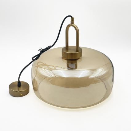 Hanglamp aan kabel AMAYA 1xE27/15W/230V goud/rookbeige