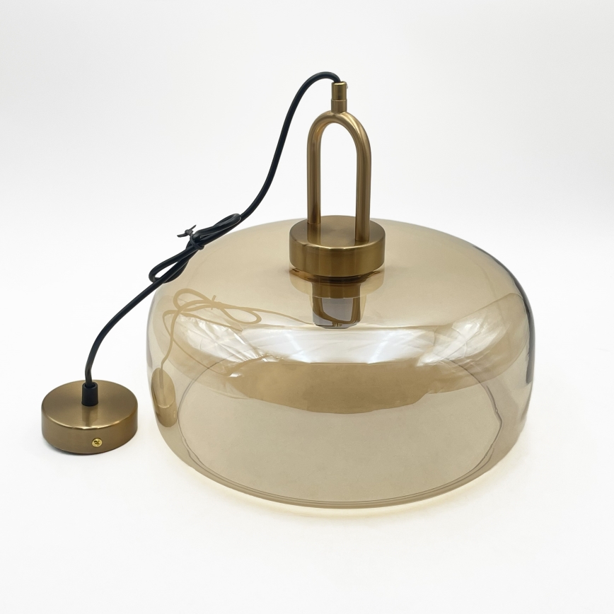 Hanglamp aan kabel AMAYA 1xE27/15W/230V goud/rookbeige