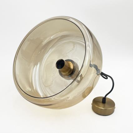 Hanglamp aan kabel AMAYA 1xE27/15W/230V goud/rookbeige