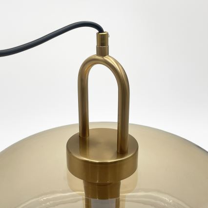Hanglamp aan kabel AMAYA 1xE27/15W/230V goud/rookbeige