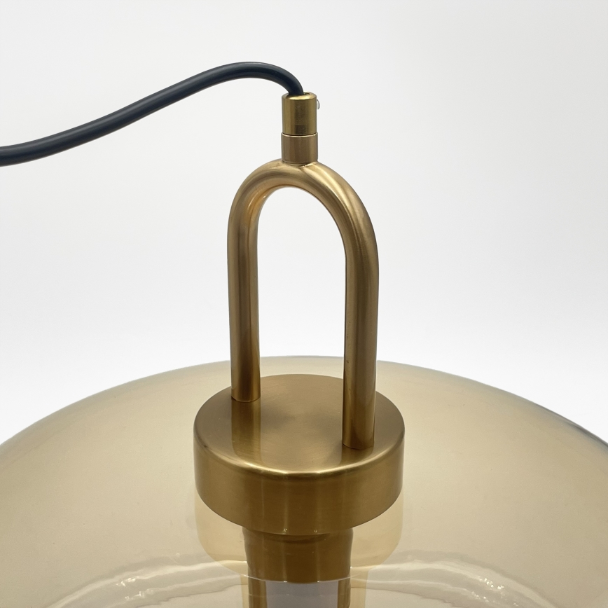 Hanglamp aan kabel AMAYA 1xE27/15W/230V goud/rookbeige