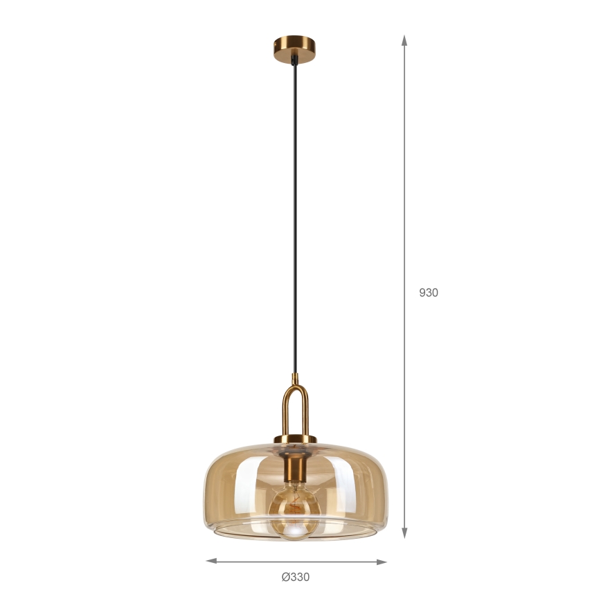 Hanglamp aan kabel AMAYA 1xE27/15W/230V goud/rookbeige