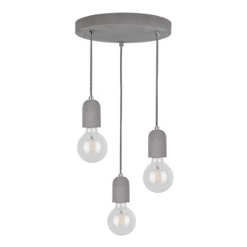 Hanglamp aan kabel AMORY 3xE27/60W/230V beton