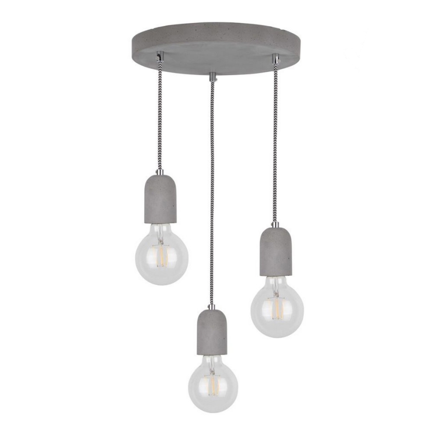 Hanglamp aan kabel AMORY 3xE27/60W/230V beton