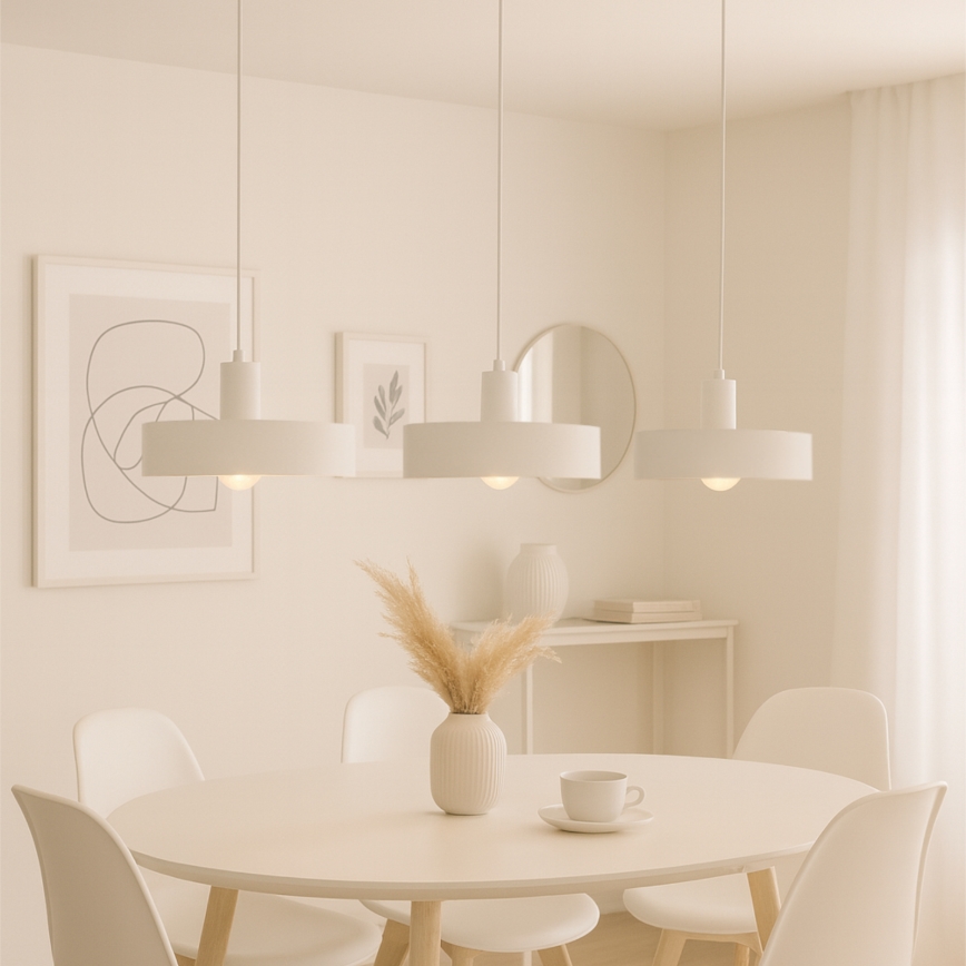 Hanglamp aan kabel ARCANE 3xE27/60W/230V wit