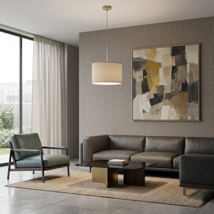 Hanglamp aan kabel ARDEN 1xE27/15W/230V Ø 25 cm beige
