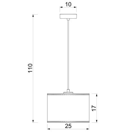 Hanglamp aan kabel ARDEN 1xE27/15W/230V Ø 25 cm beige