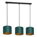 Hanglamp aan kabel ARDEN 3xE27/60W/230V groen/goud