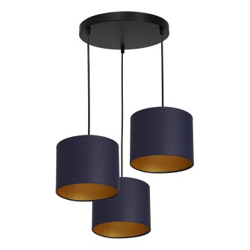 Hanglamp aan kabel ARDEN 3xE27/60W/230V paars/goud