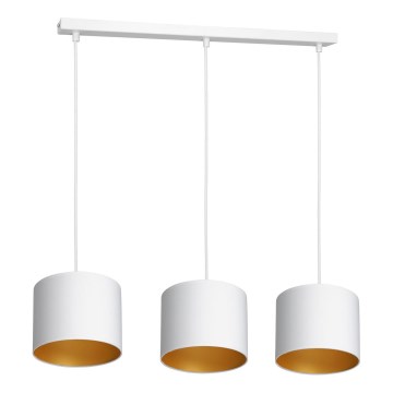 Hanglamp aan kabel ARDEN 3xE27/60W/230V wit/goud