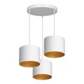Hanglamp aan kabel ARDEN 3xE27/60W/230V wit/goud