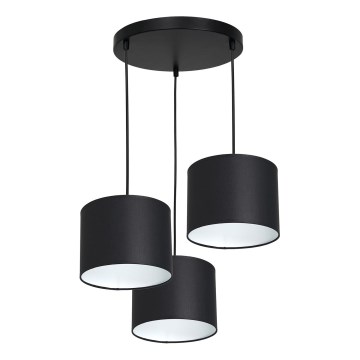 Hanglamp aan kabel ARDEN 3xE27/60W/230V zwart/wit