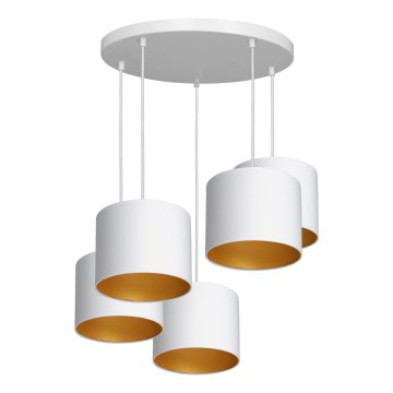 Hanglamp aan kabel ARDEN 5xE27/60W/230V wit/goud