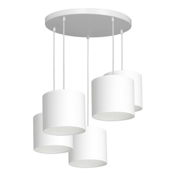 Hanglamp aan kabel ARDEN 5xE27/60W/230V wit