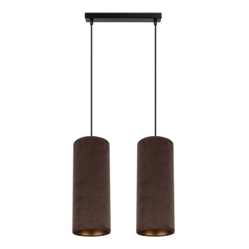 Hanglamp aan kabel AVALO 2xE27/60W/230V bruin/koper