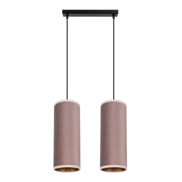Hanglamp aan kabel AVALO 2xE27/60W/230V roze/koper
