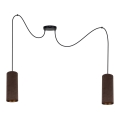 Hanglamp aan kabel AVALO 2xE27/60W/230V spin bruin/koper