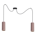 Hanglamp aan kabel AVALO 2xE27/60W/230V spin roze/koper