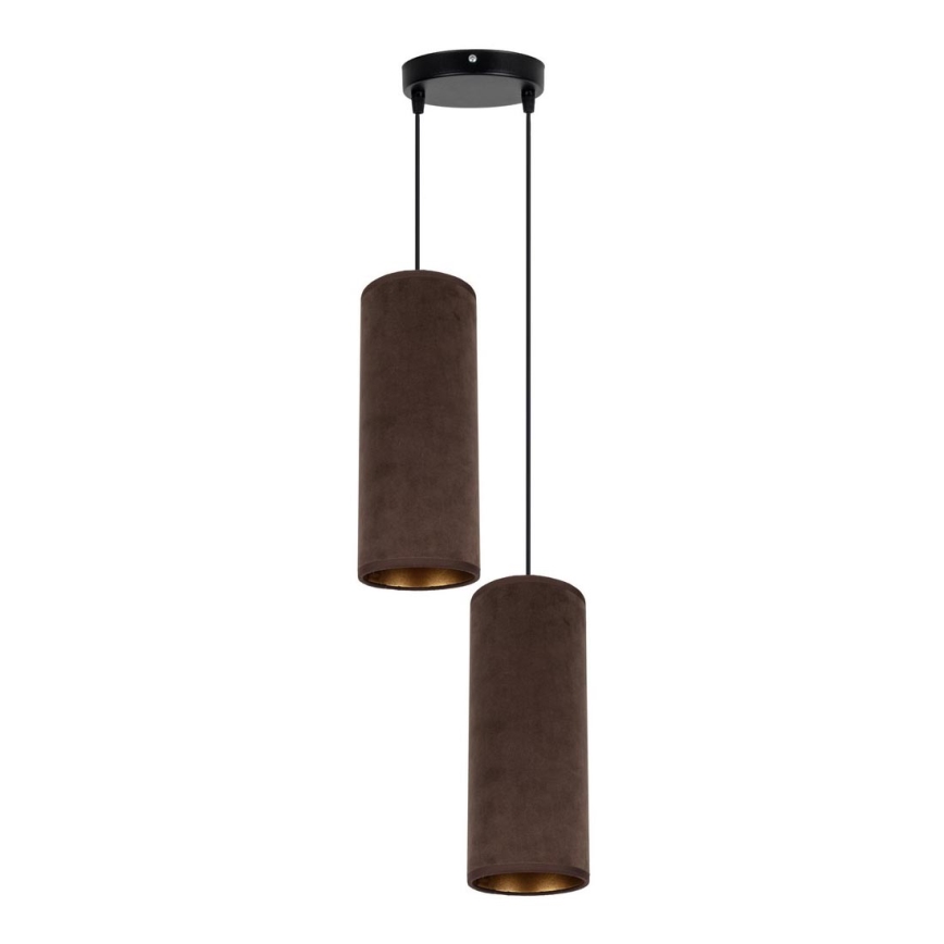 Hanglamp aan kabel AVALO 2xE27/60W/230V Ø 20 cm bruin/koper