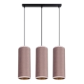 Hanglamp aan kabel AVALO 3xE27/60W/230V roze/koper