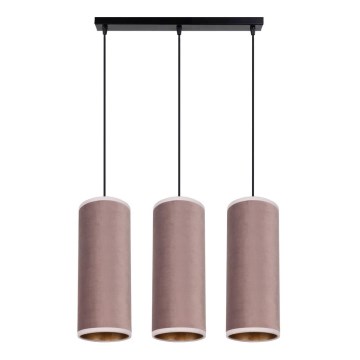 Hanglamp aan kabel AVALO 3xE27/60W/230V roze/koper