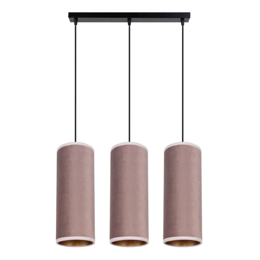 Hanglamp aan kabel AVALO 3xE27/60W/230V roze/koper