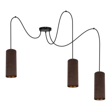 Hanglamp aan kabel AVALO 3xE27/60W/230V spin bruin/koper