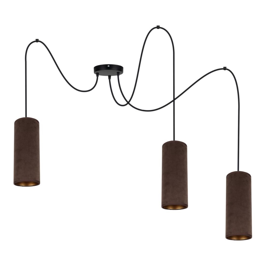 Hanglamp aan kabel AVALO 3xE27/60W/230V spin bruin/koper