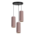 Hanglamp aan kabel AVALO 3xE27/60W/230V Ø 35 cm roze/koper